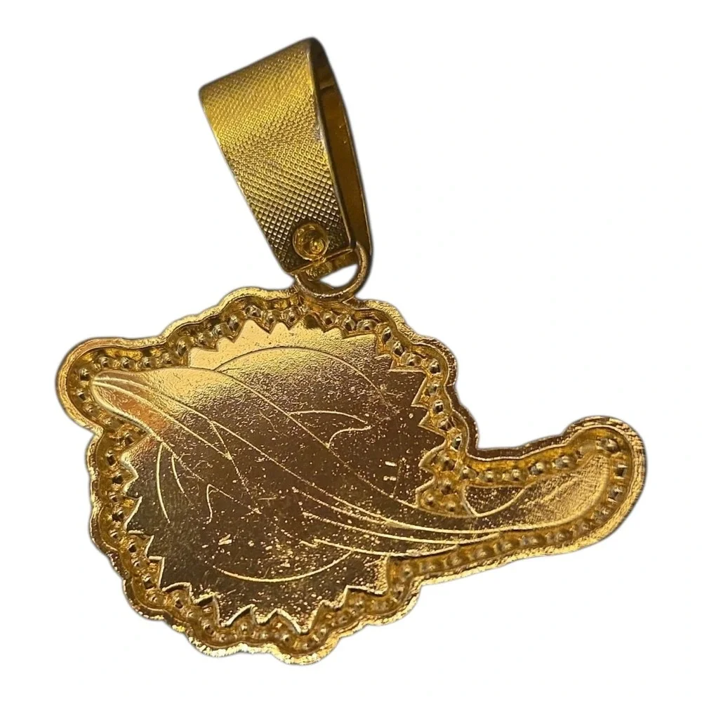 Miami Dolphins NFL Football Pendant Iced Out Rhinestone Gold Tone Fan Jewelry